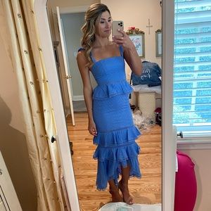 NBD Periwinkle Midi Dress- freshly dry cleaned